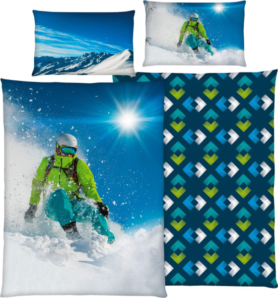 Bettwäsche Skifahrer