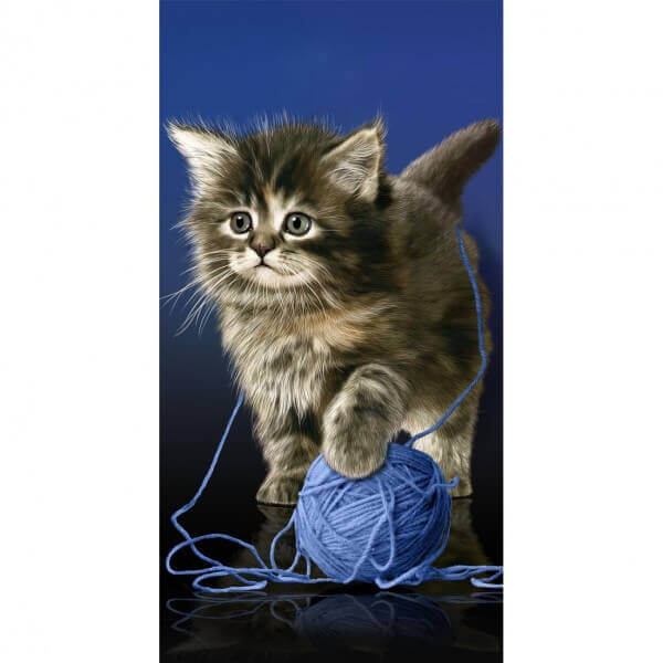 Strandtuch Katze mit Wolle