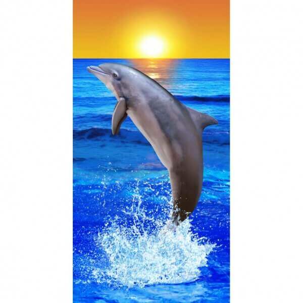 Strandtuch Delfin mit Sonne